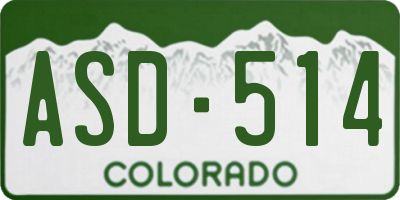 CO license plate ASD514