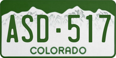 CO license plate ASD517