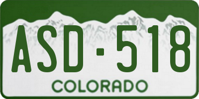CO license plate ASD518