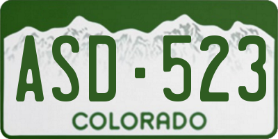 CO license plate ASD523