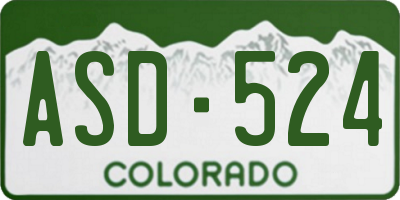 CO license plate ASD524