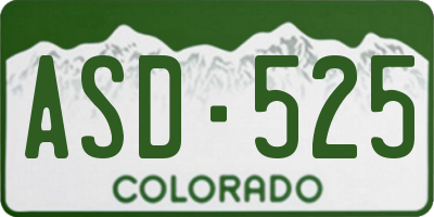 CO license plate ASD525