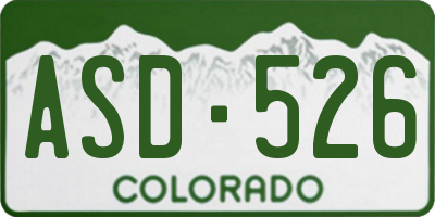 CO license plate ASD526