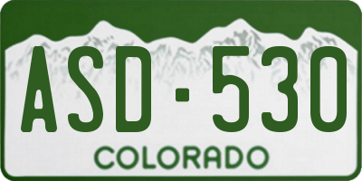 CO license plate ASD530