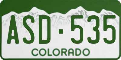 CO license plate ASD535
