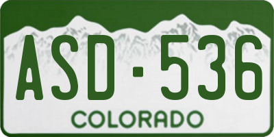 CO license plate ASD536