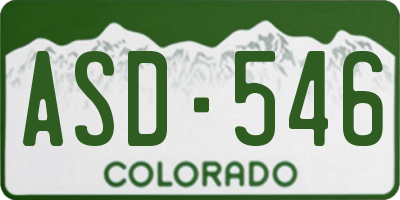 CO license plate ASD546