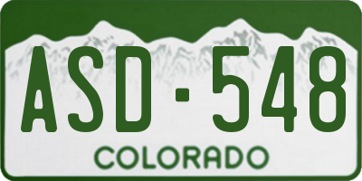 CO license plate ASD548