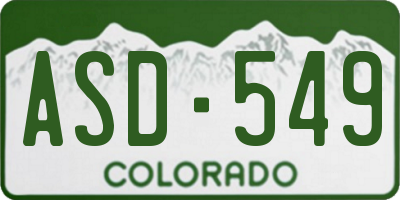 CO license plate ASD549