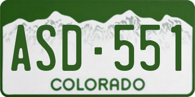 CO license plate ASD551