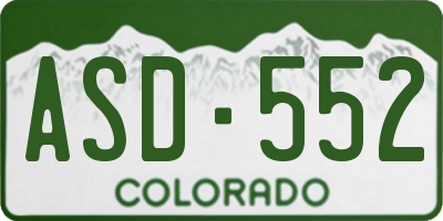 CO license plate ASD552