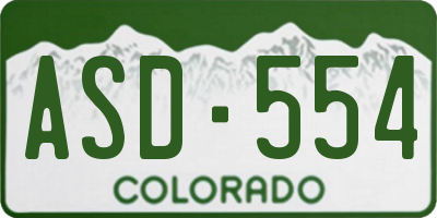 CO license plate ASD554