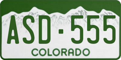 CO license plate ASD555