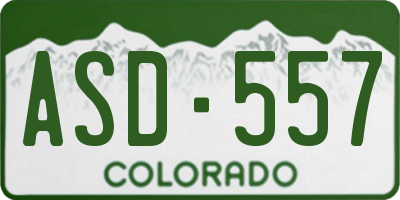 CO license plate ASD557
