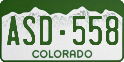 CO license plate ASD558