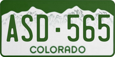CO license plate ASD565