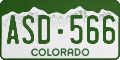 CO license plate ASD566