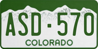 CO license plate ASD570