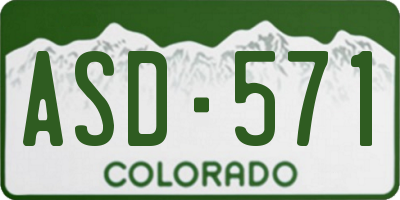 CO license plate ASD571