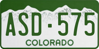CO license plate ASD575