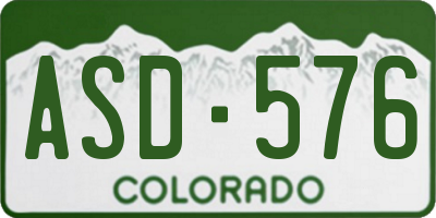 CO license plate ASD576