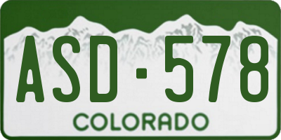 CO license plate ASD578
