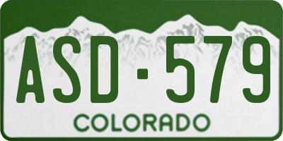 CO license plate ASD579