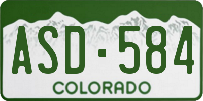 CO license plate ASD584