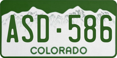 CO license plate ASD586