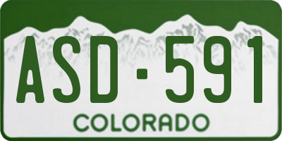 CO license plate ASD591