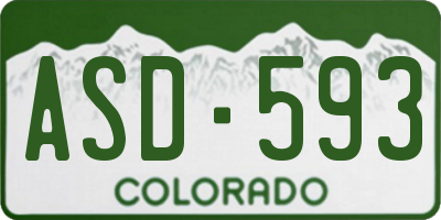 CO license plate ASD593