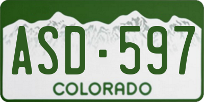 CO license plate ASD597