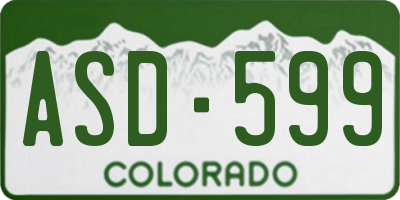 CO license plate ASD599