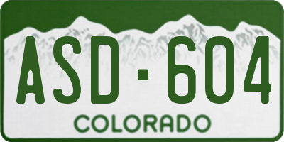 CO license plate ASD604