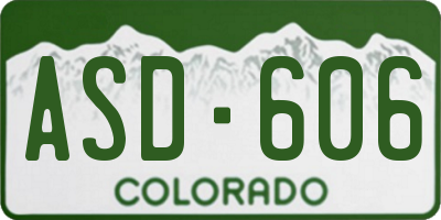 CO license plate ASD606
