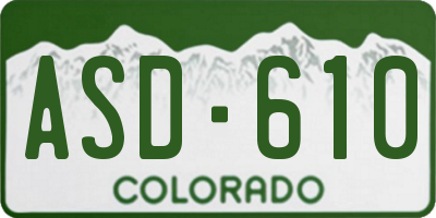 CO license plate ASD610