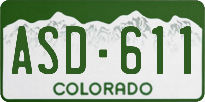 CO license plate ASD611