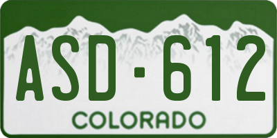 CO license plate ASD612