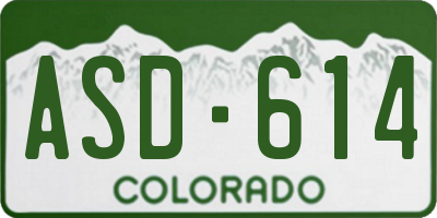 CO license plate ASD614