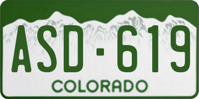 CO license plate ASD619