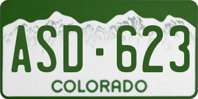 CO license plate ASD623