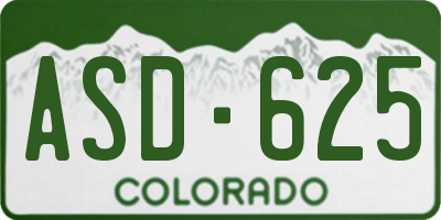 CO license plate ASD625