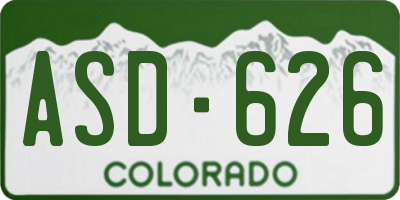 CO license plate ASD626