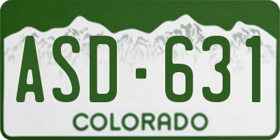 CO license plate ASD631