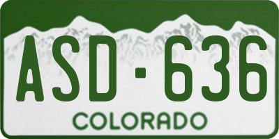 CO license plate ASD636