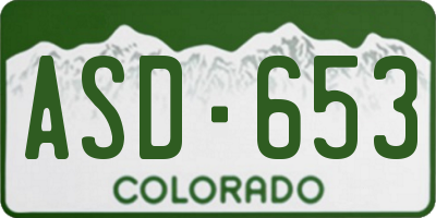CO license plate ASD653