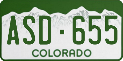 CO license plate ASD655