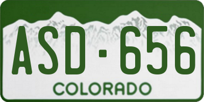 CO license plate ASD656