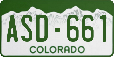 CO license plate ASD661