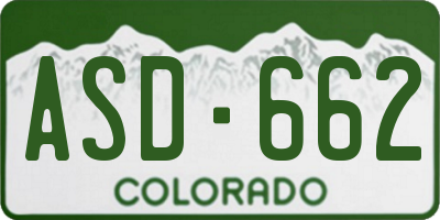 CO license plate ASD662